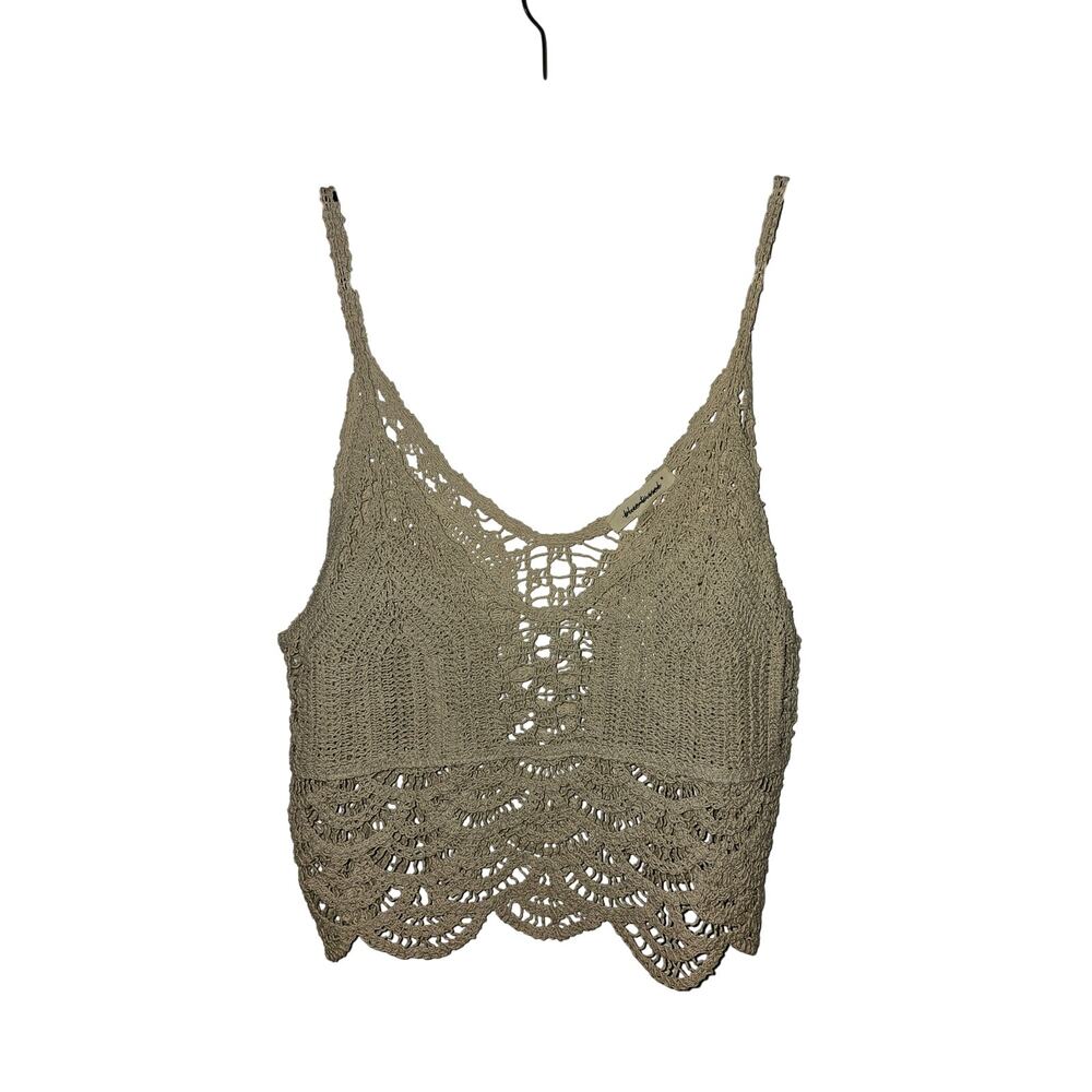 NWT Anthropologie Blue Tassel Crochet Tank Top 2X